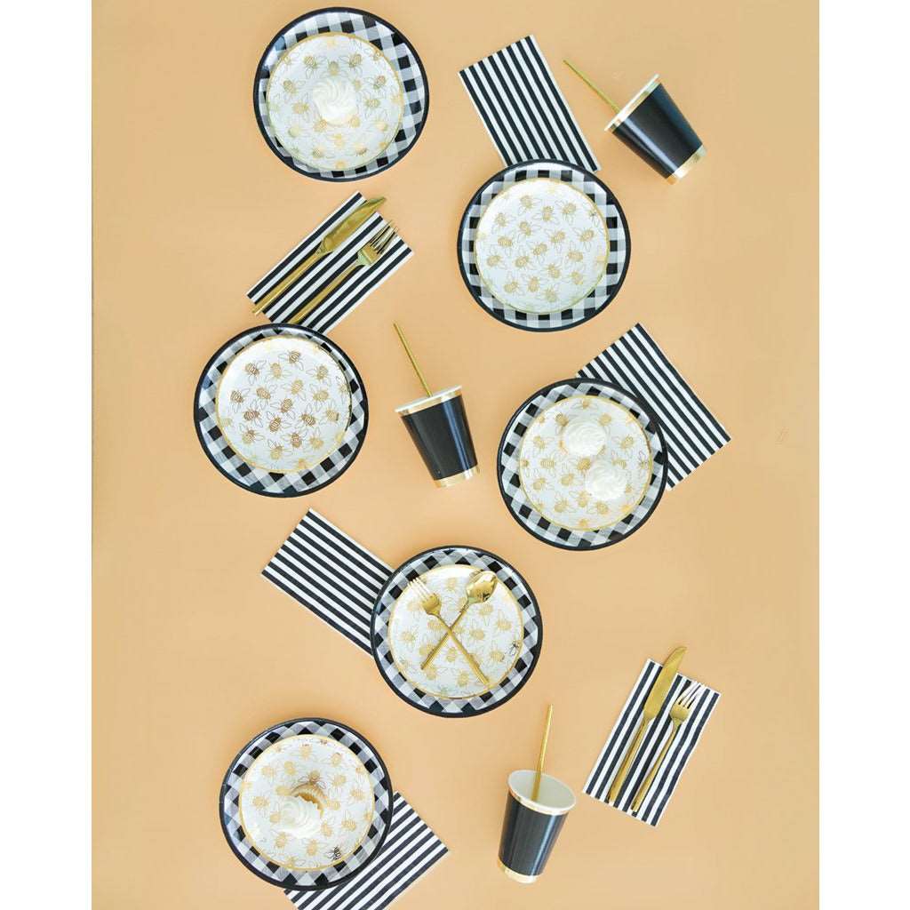 Black &amp; White Striped Guest Napkins - Napkins -