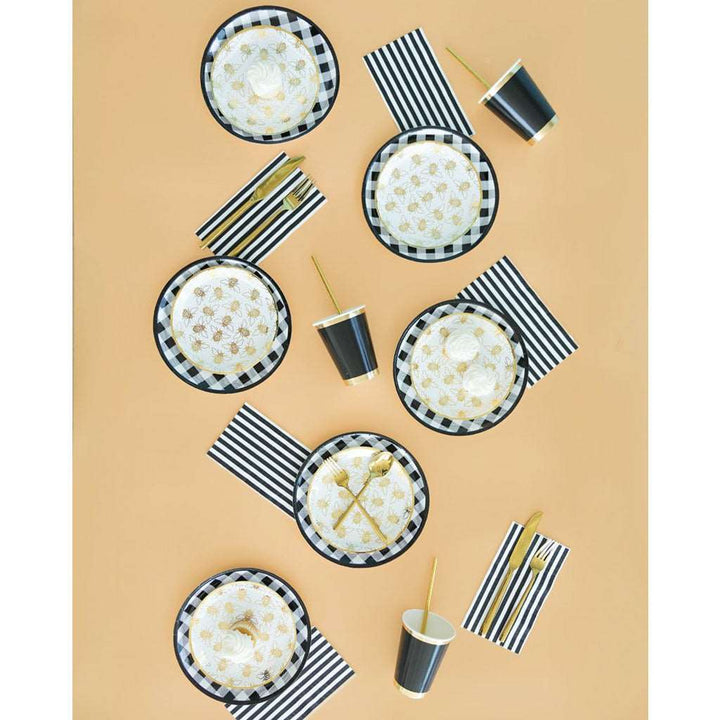 Black &amp; White Striped Guest Napkins - Napkins -