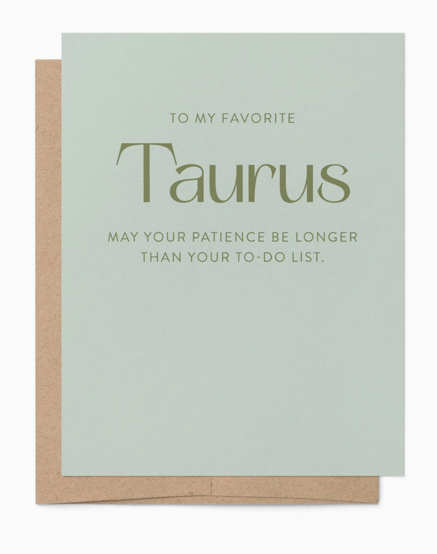 Light green greeting card with text &