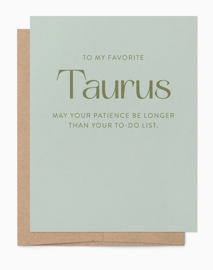 Light green greeting card with text &