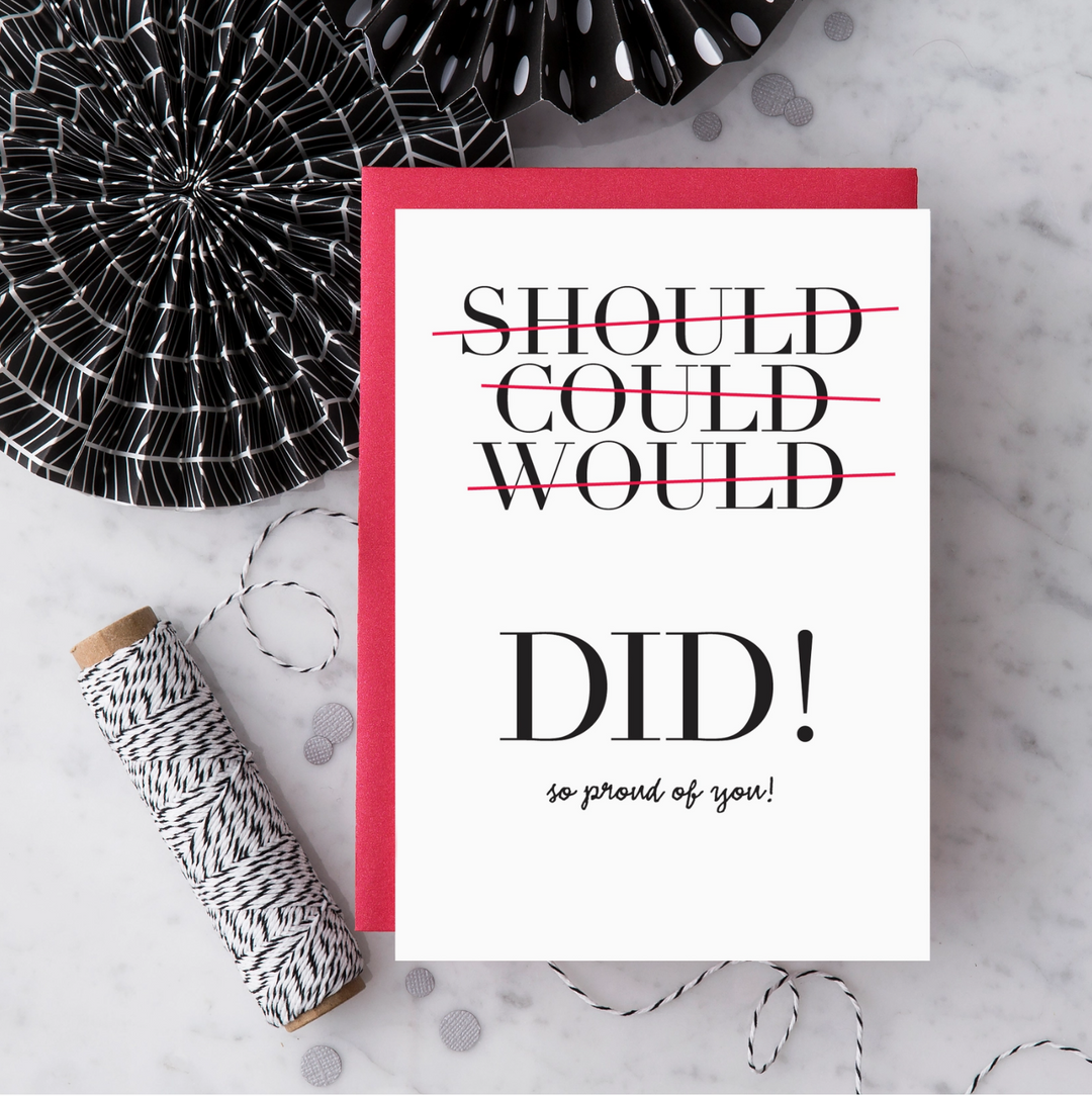 Should, Could, Would, Did Greeting Card