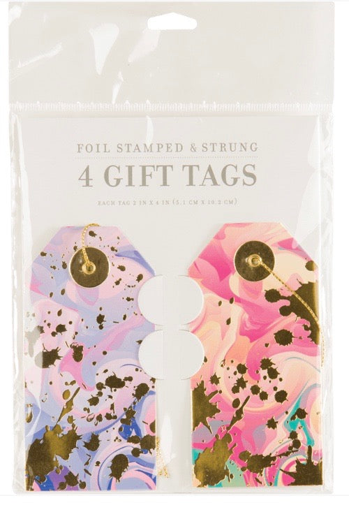 Gold Foil Marble GIft Tag Set