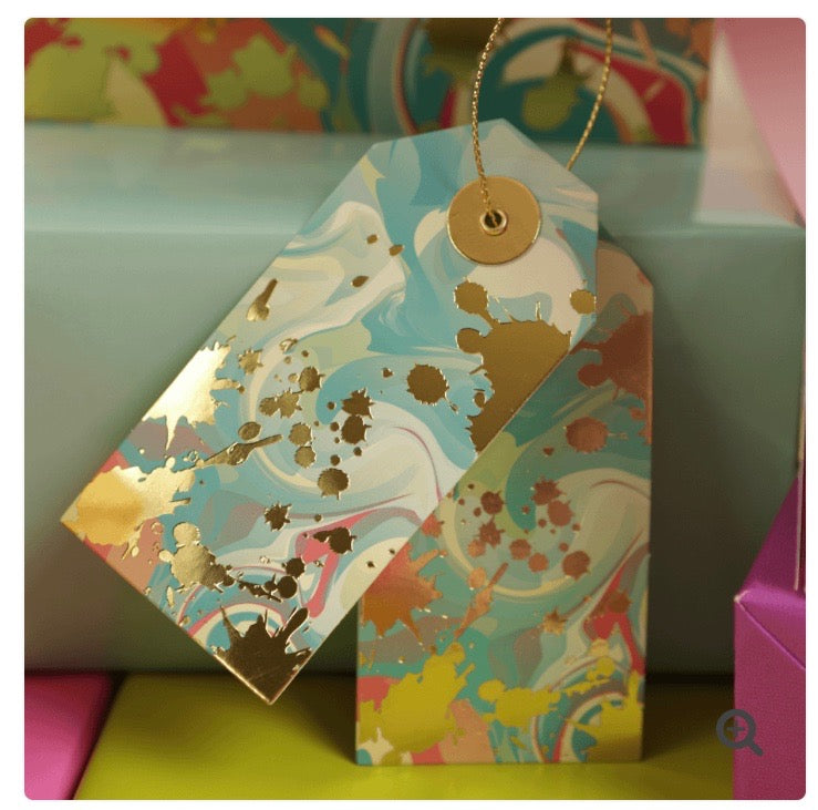 Gold Foil Marble GIft Tag Set
