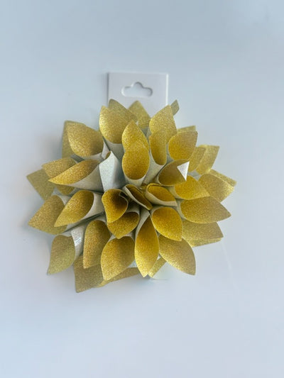 Glitter gold and silver lotus flower style gift bow