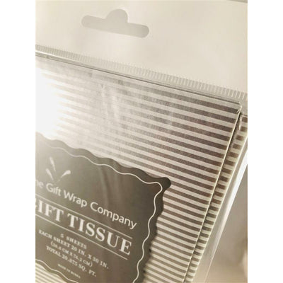 Platinum/Silver and white Stripe Tissue Paper in package