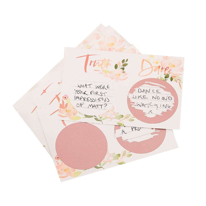 Pack of bridal shower game cards with &
