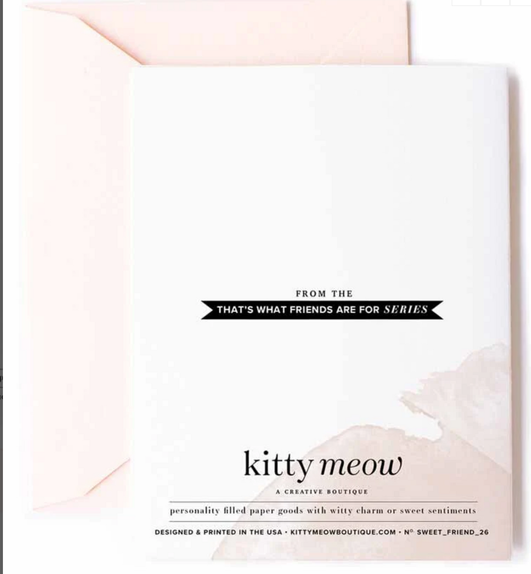 Backside of greeting card with the text "From the that&