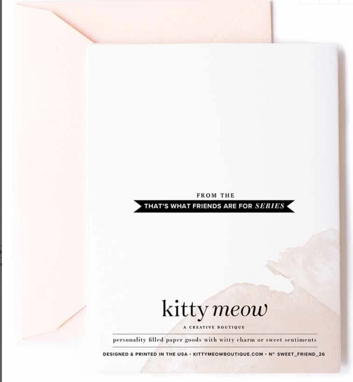 Backside of greeting card with the text "From the that&