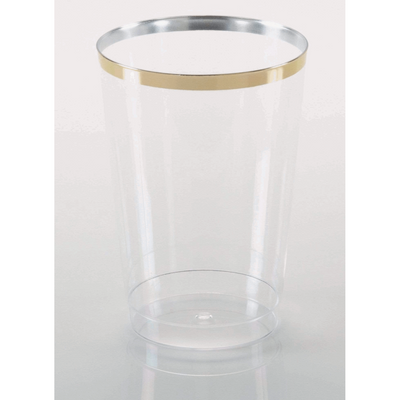 9 oz Clear Gold Plastic Cup