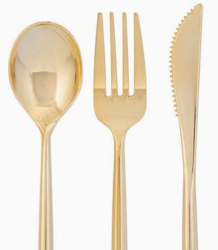 Gold Matrix Flatware Set-30pc
