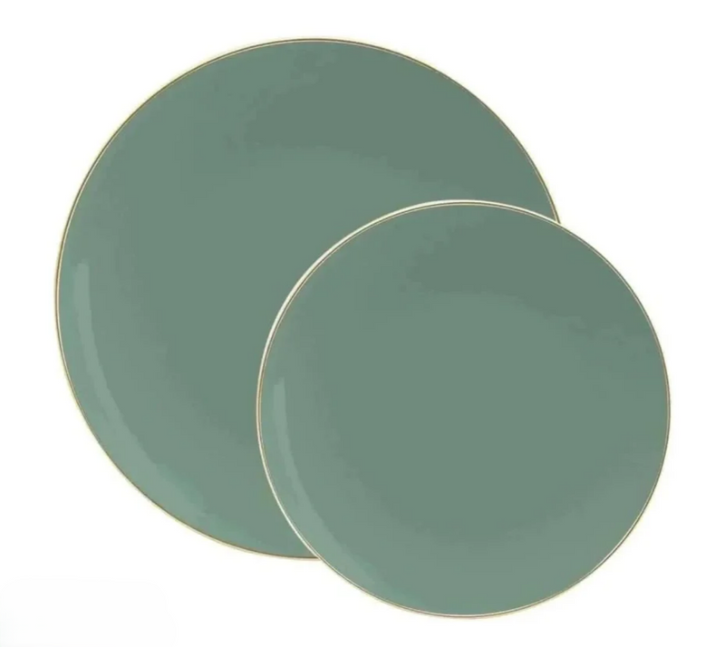 Sage Walled Reusable Plate Set - 32 Piece
