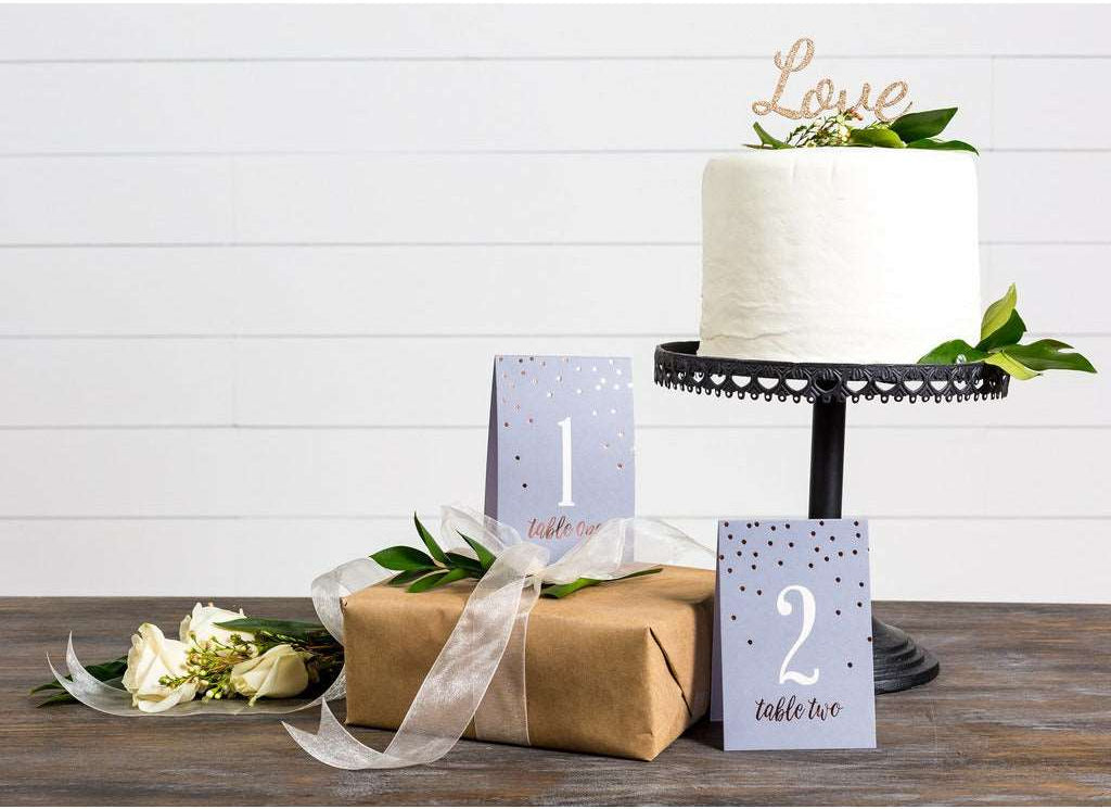 Paper Love Grey Glam Table Numbers - Table Numbers -