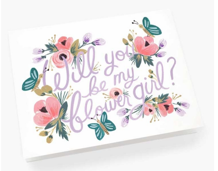 Cream greeting card with floral and butterfly design and text &