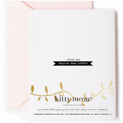 Kitty Meow Sleigh All Day Christmas Greeting Card - Greeting Card -
