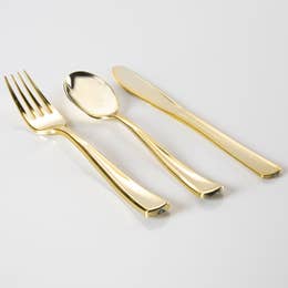Gold Plastic Cutlery Set-36pc