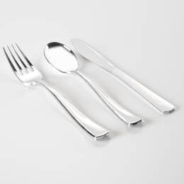 Silver Plastic Cutlery Set-36pc