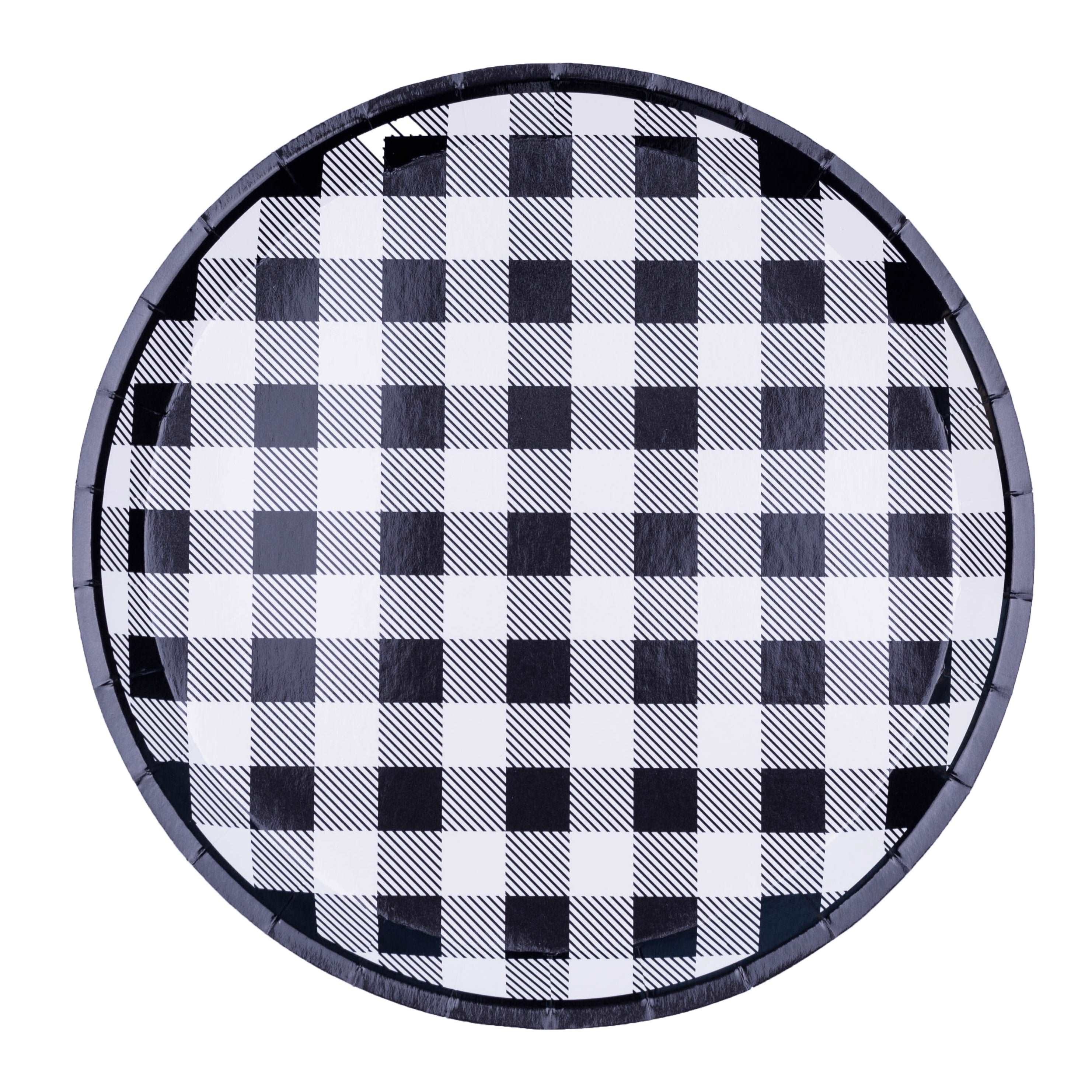 Black & White Gingham Printed Plate – Grace of Design