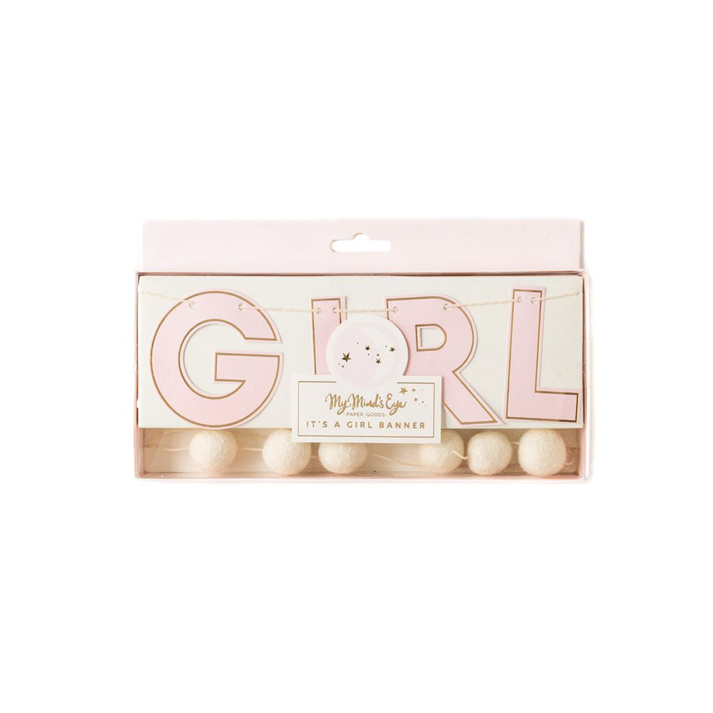 It's A Girl Letter Banner in package