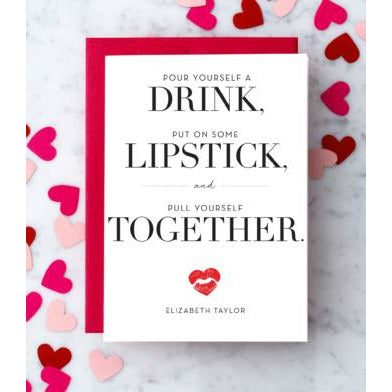 Drink, Lipstick, Together Greeting Card - Greeting Card -