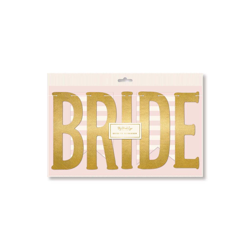 Packaged gold foil bride to be letter banner