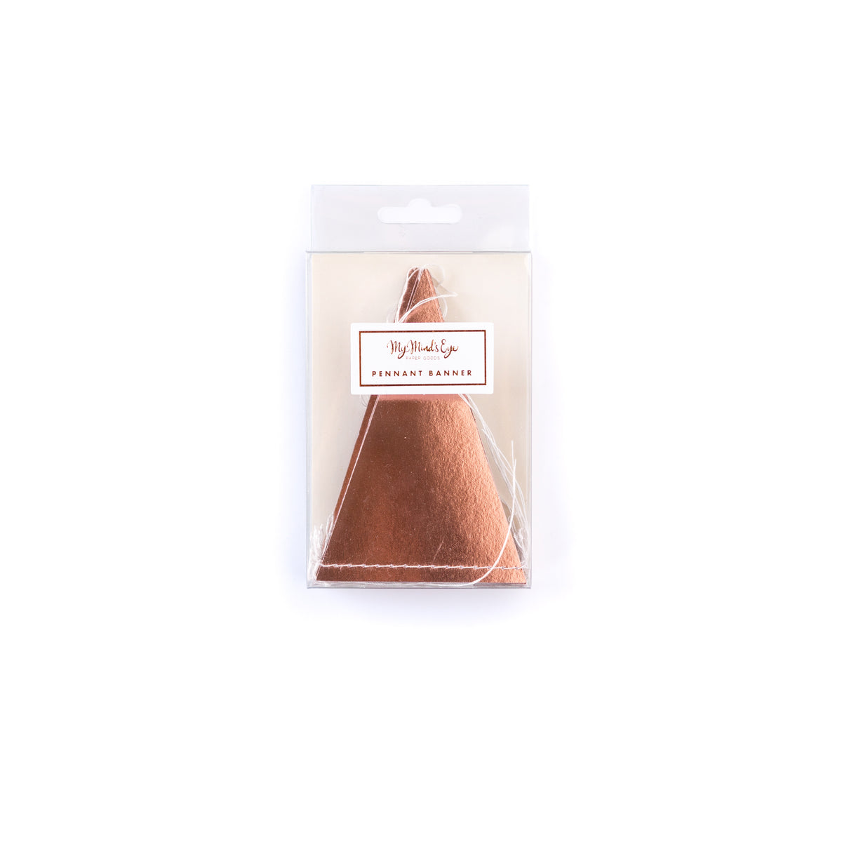 Rose Gold Pennant Banner in the package