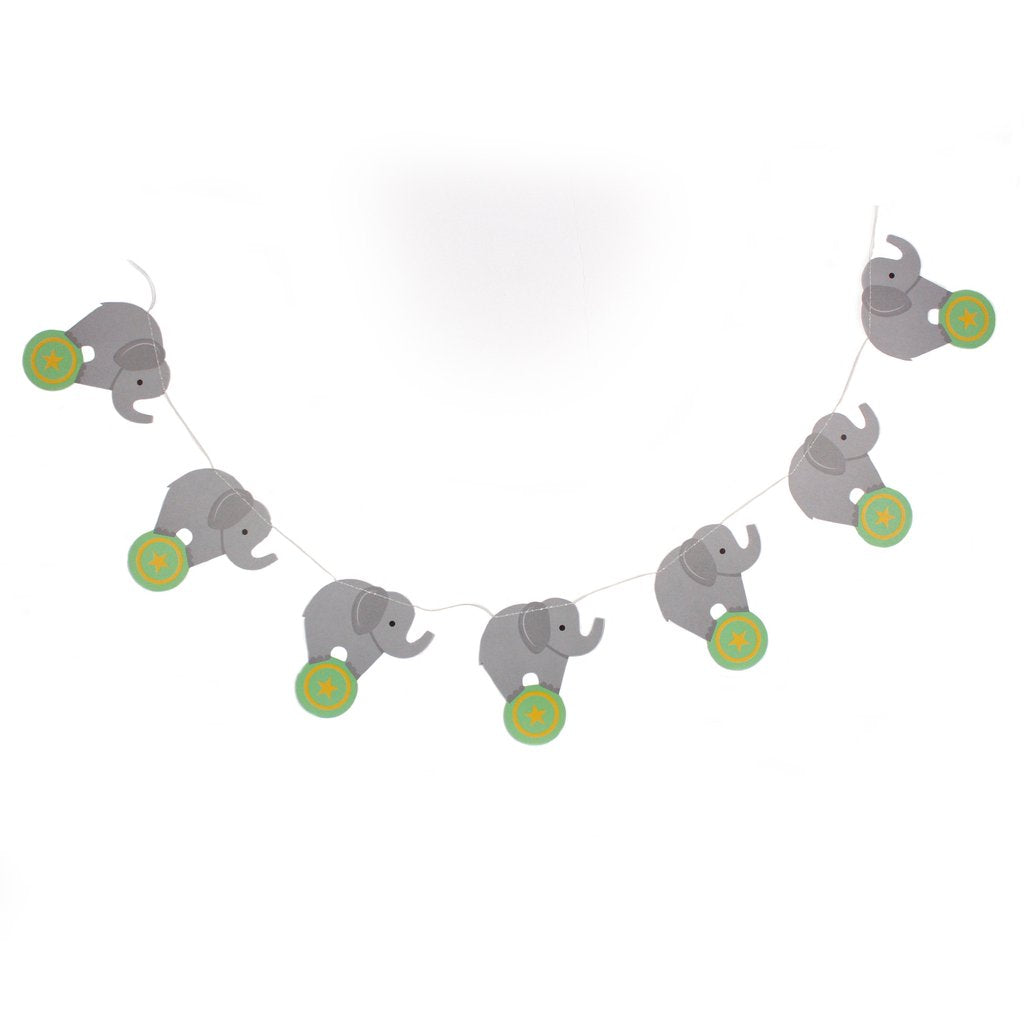 Elephant Die-Cut Banner against a white background