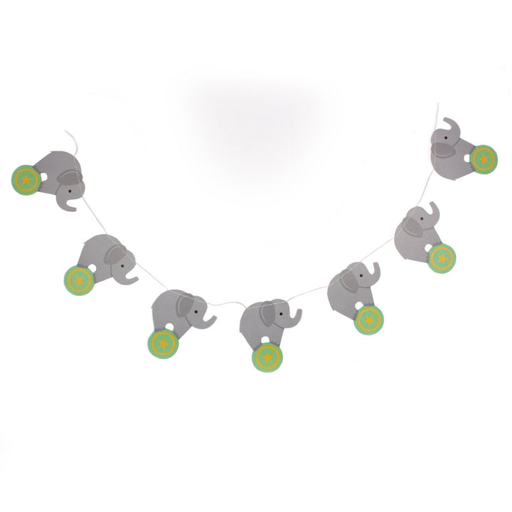 Elephant Die-Cut Banner against a white background