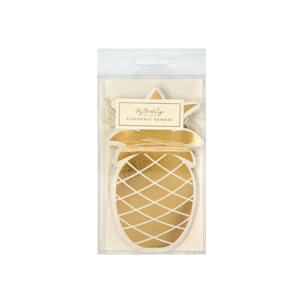 Package of die cut gold foil Pineapple Banner