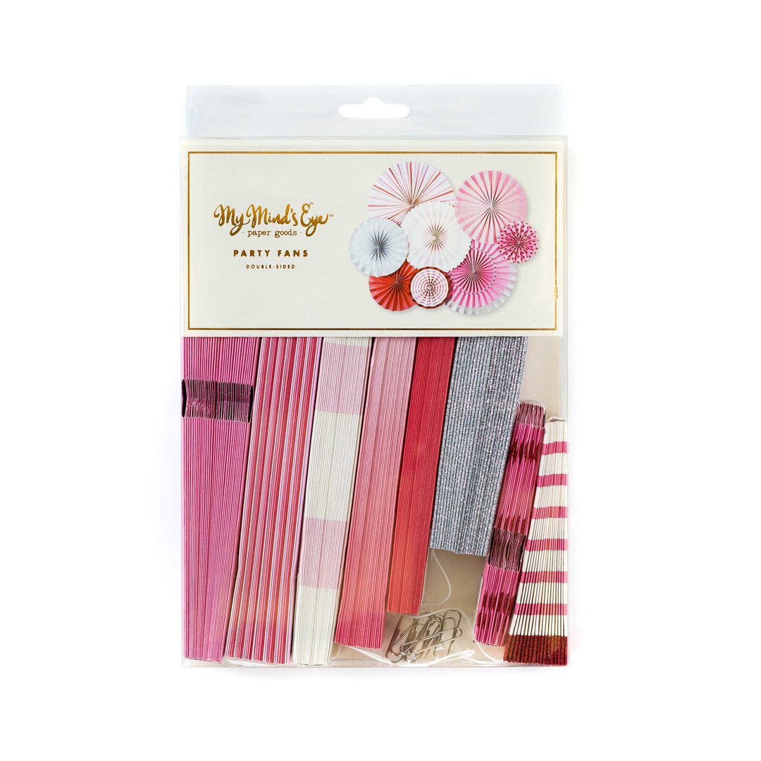 Package of a collection of paper fans in various sizes with a Valentine&