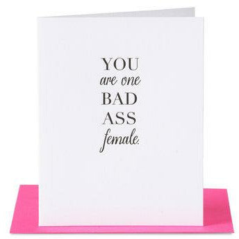 Bad Ass Female Greeting Card - Greeting Card -