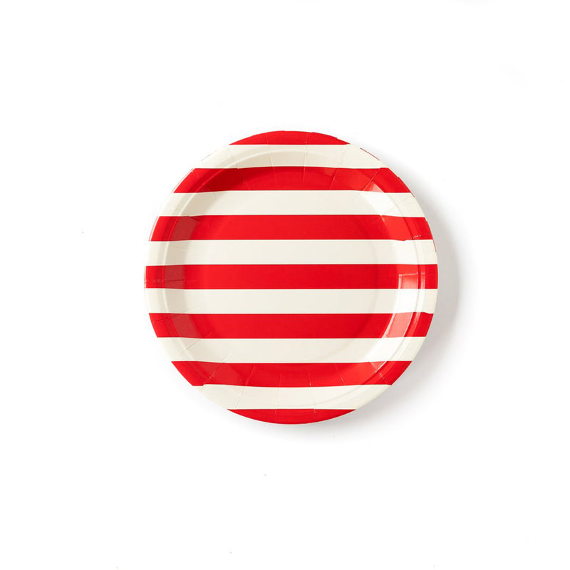 Red & White Striped Plates - Plates -