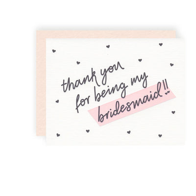 Thank you Bridesmaid Greeting Card - Greeting Card -