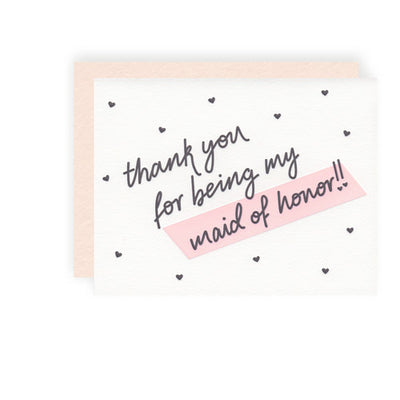 Thank you Maid of Honor Greeting Card - Greeting Card -