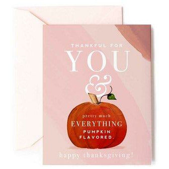 Kitty Meow Thankful for You & Pumpkin Flavored Greeting Card - Greeting Card -