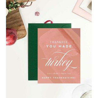 Kitty Meow Thankful You Made The Turkey Greeting Card - Greeting Card -