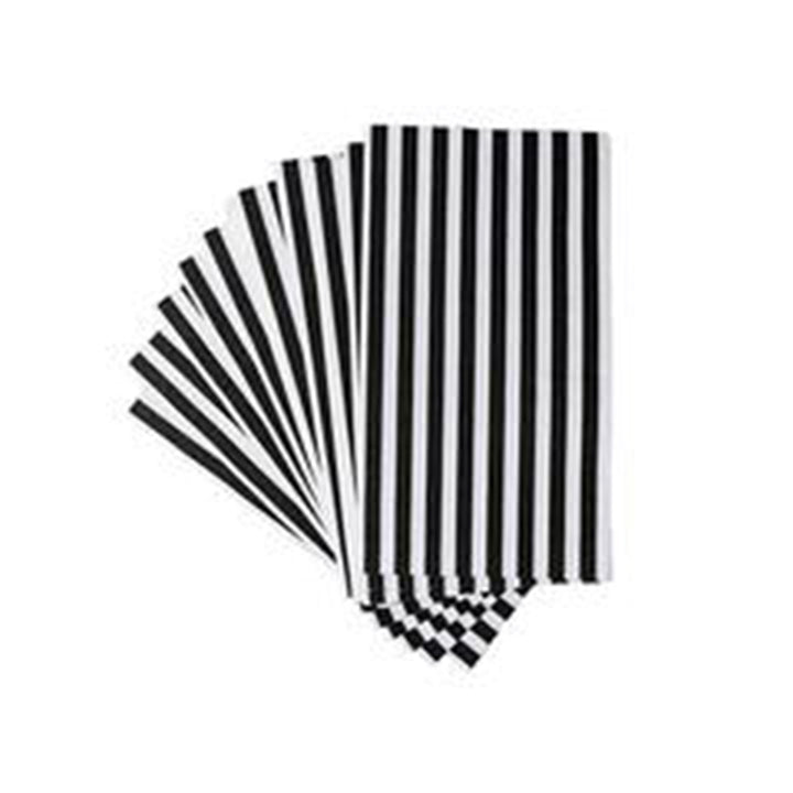 Black &amp; White Striped Guest Napkins - Napkins -